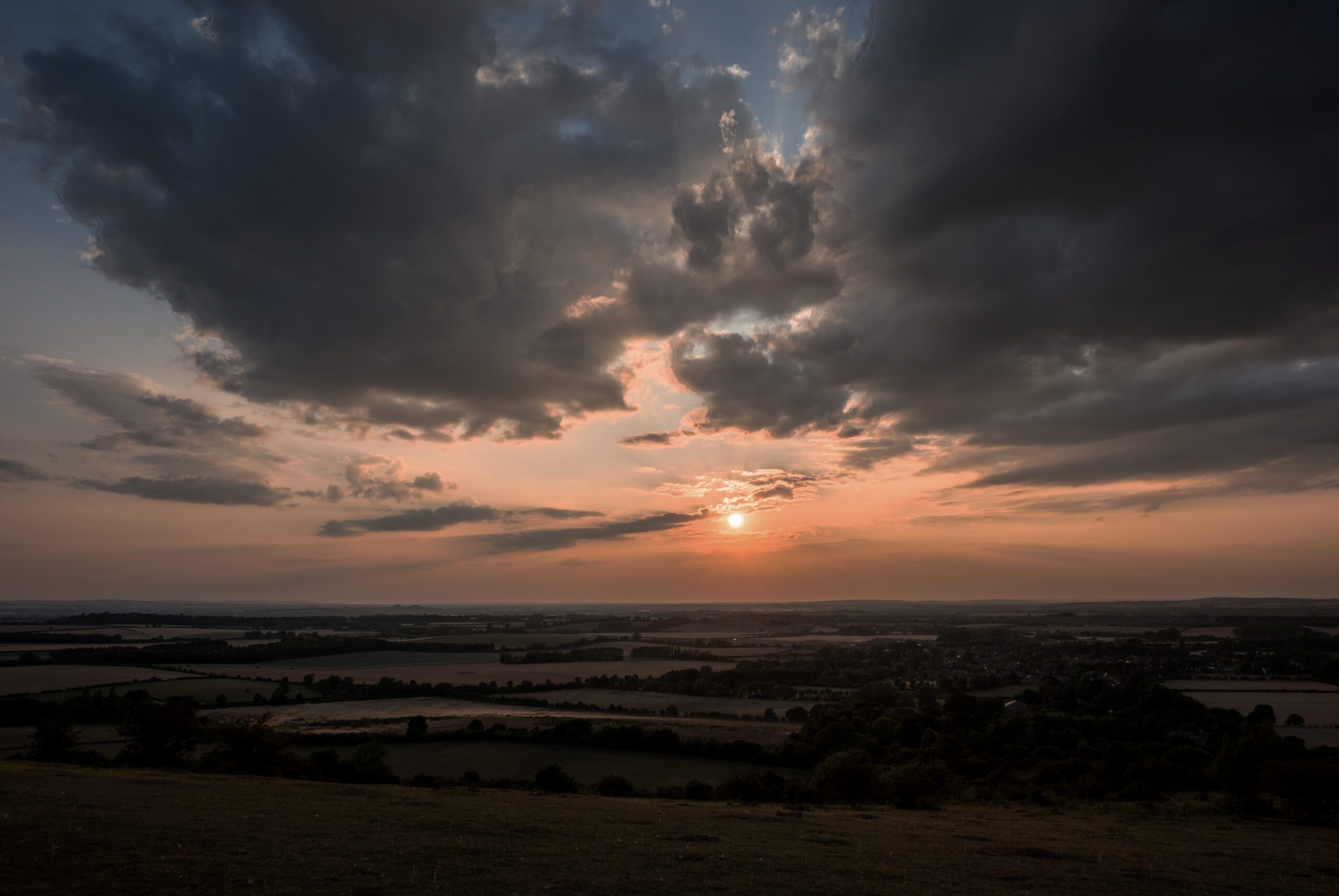 Image of a sunset over Watlington Hill