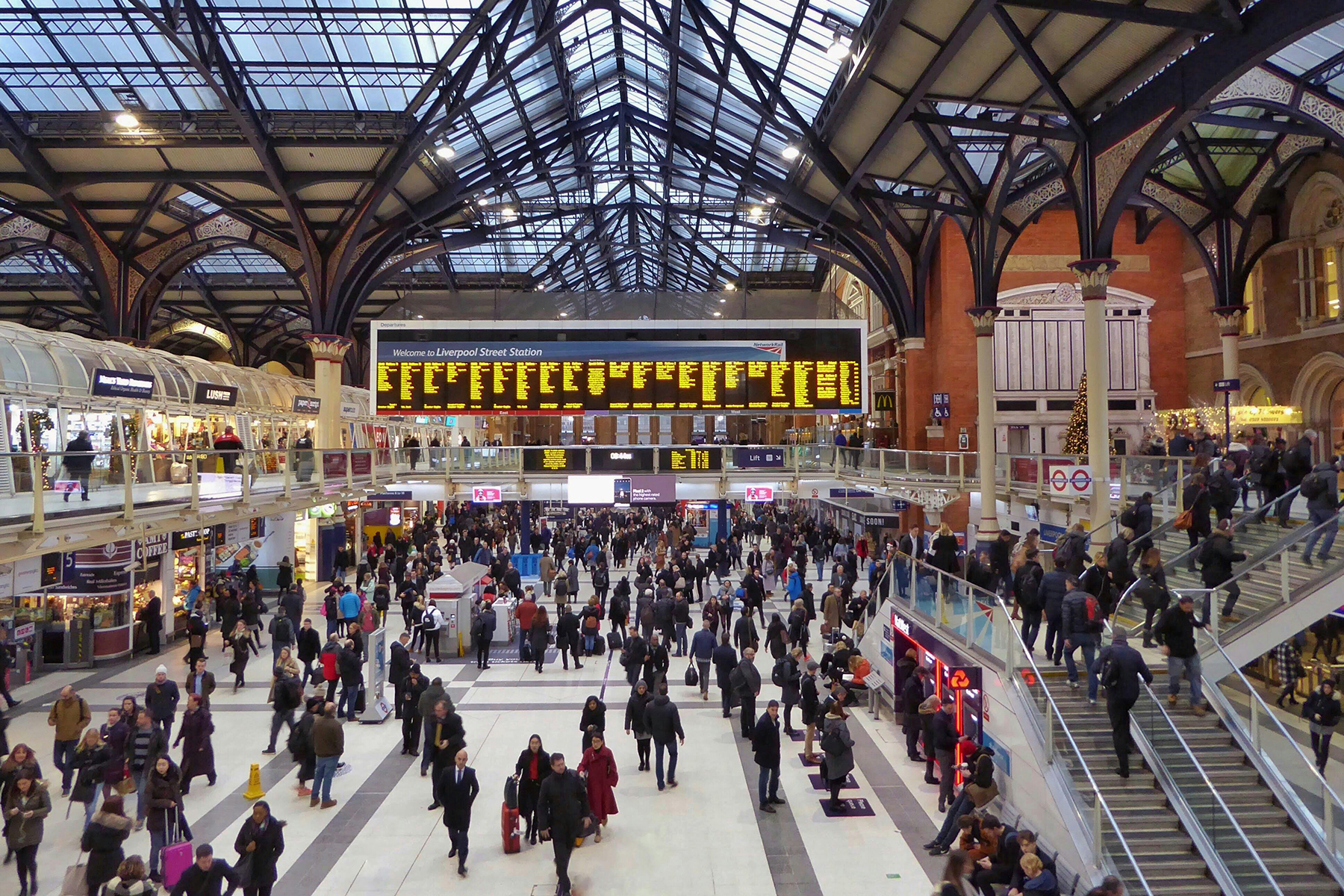 train-station Image of crowds of people commuting through a train station at rush hour